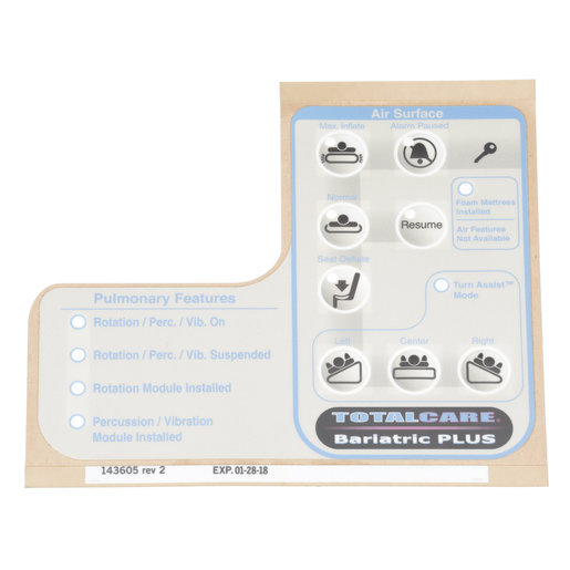 143605 Hillrom Label, Pulmonary Head Pan