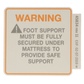 45834 Hillrom Label, Foot Support Warning