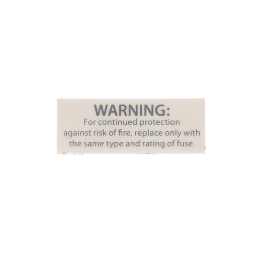 159033 Hillrom Label, UL Warning Same Fuse