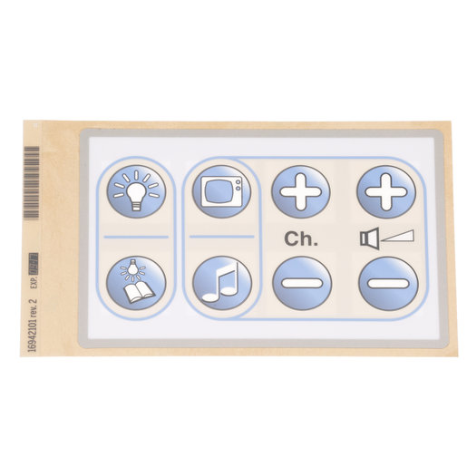 16942101 Hillrom Label, Entertainment Control, LH