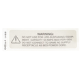 49489 Hillrom Label, Receptacle Capacity
