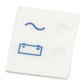 9042-056-02 Welch Allyn Label, AC On, Battery charged, ELI 350 with trim knob
