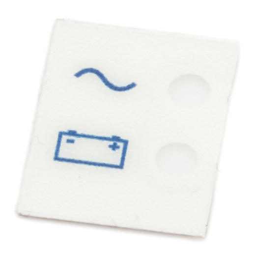 9042-056-02 Welch Allyn Label, AC On, Battery charged, ELI 350 with trim knob