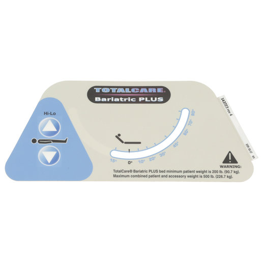 143723 Hillrom Label, Head Angle/High-Low, RH