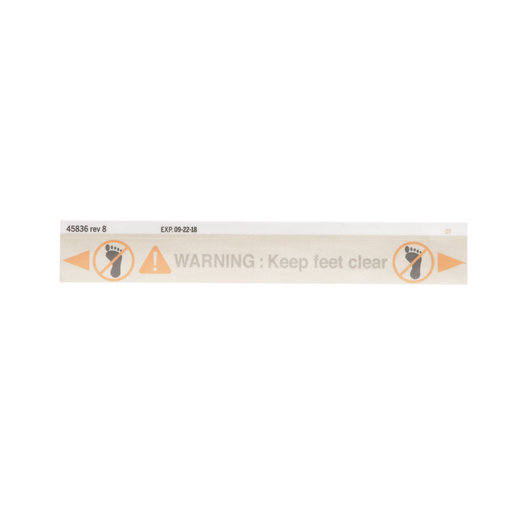 45836 Hillrom Label, Foot Clear