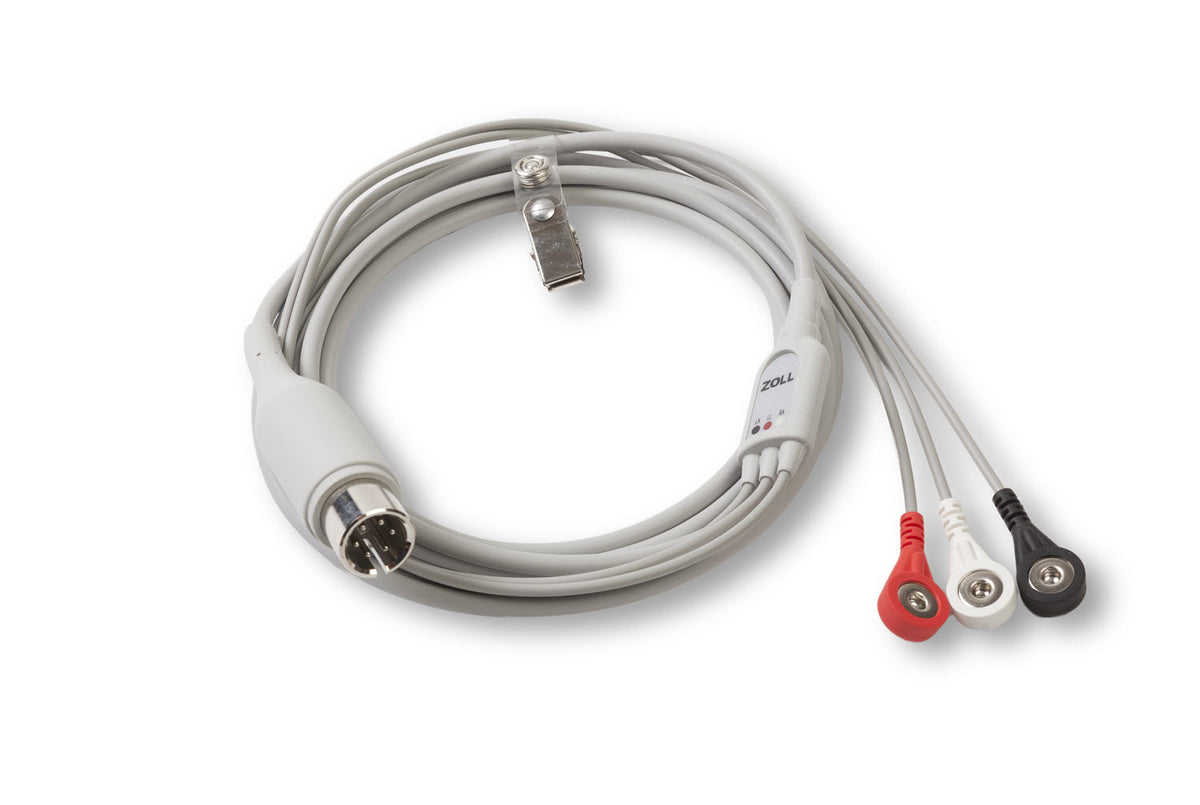8000-0025-02 ZOLL Replacement 3-Lead ECG Patient Cable (6 ft)
