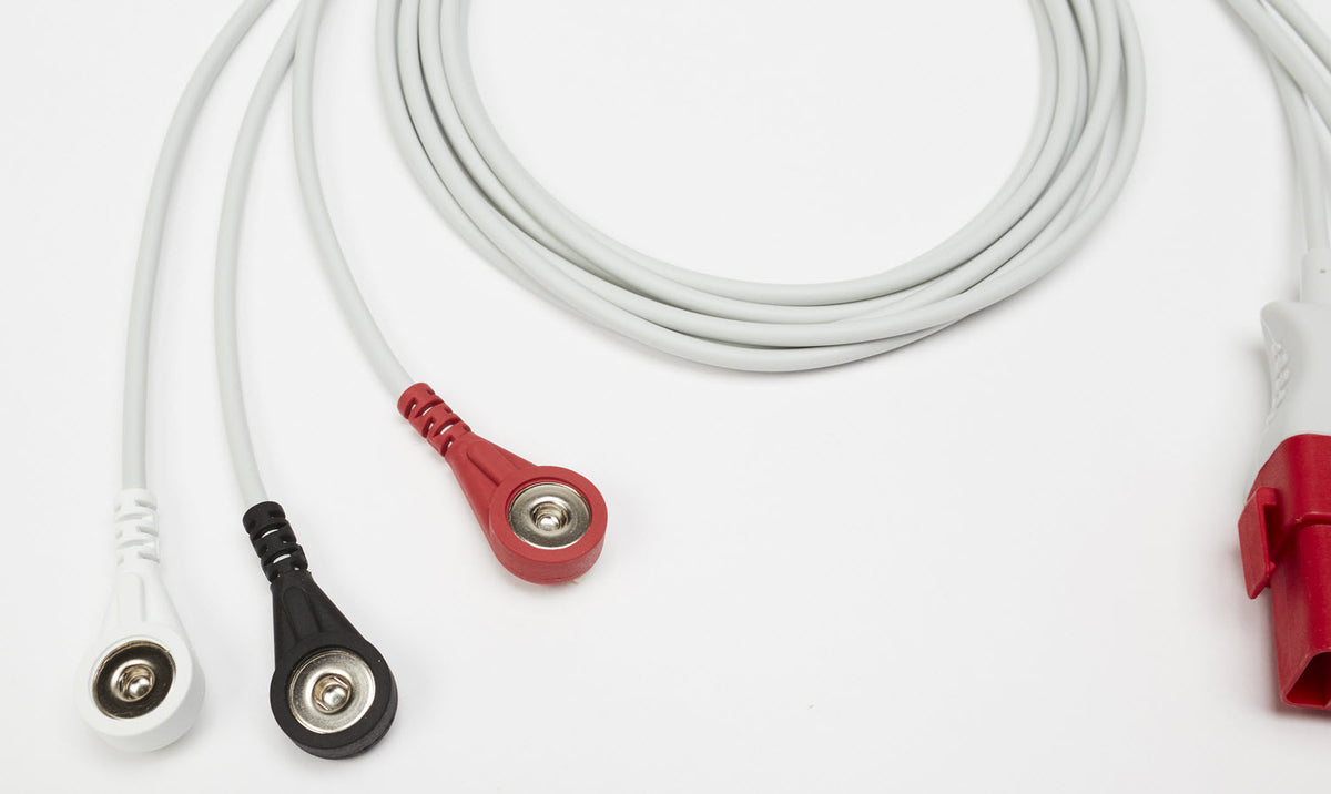 8009-0762-01 ZOLL OneStep ECG Leads - AHA (3-Lead ECG Only)