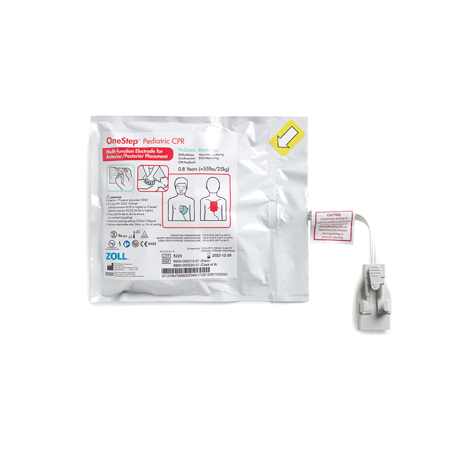 8900-000220-01 ZOLL OneStep Pediatric CPR Electrode, 8/Case