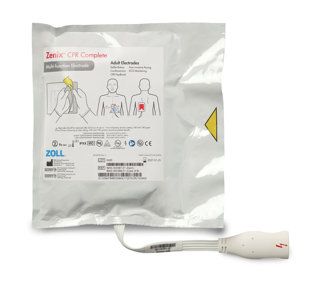 8900-000388-01 ZOLL Zenix CPR Complete Electrode, Box of 8