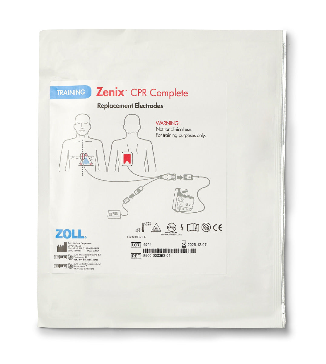8900-000393-01 ZOLL Zenix CPR Complete, Training Replacement Pads, Box of 6