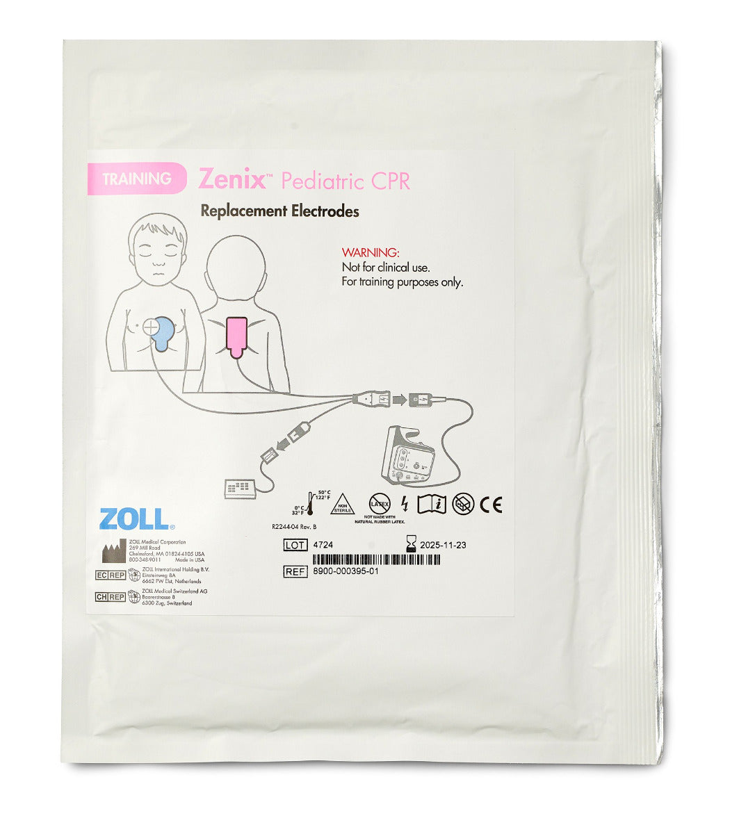 8900-000395-01 ZOLL Zenix CPR Pediatric, Training Replacement Pads, Box of 6