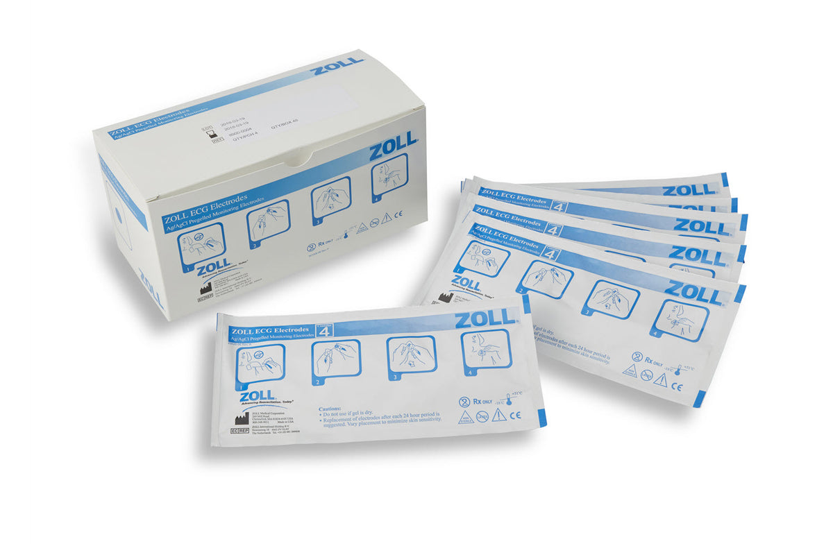 8900-0004 ZOLL ECG Rectangular Electrodes, 4 Per Pouch/480 Per Case