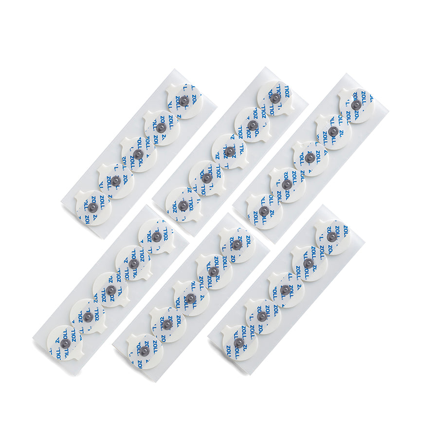 8900-0704 ZOLL ECG Small 1.5" Round Electrodes, 6 Strips of 5 Per Pouch/600 Per Case