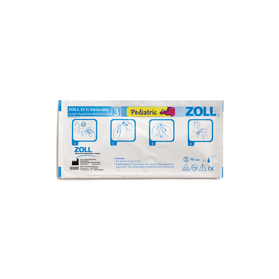 8900-1003-01 ZOLL Pediatric ECG Electrodes/3 Per Pouch (100 Pouches / 300 Electrodes)